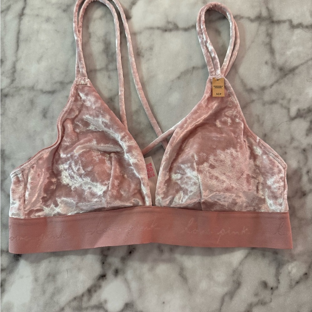 NWT Victoria’s Secret PINK Velvet Pink Lounge Bralette